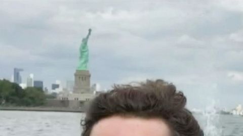 David Pike cruzando el Hudson