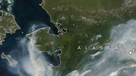 Humo de incendios forestales sobre Rusia el 24 de julio de 2019.