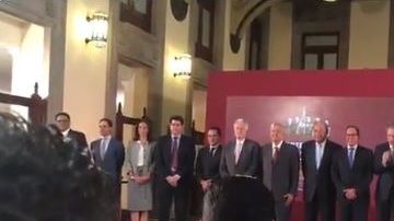 AMLO con empresarios.