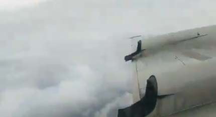 Vista del huracán Dorian desde el avión Kermit de la NOAA.