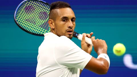 Kyrgios durante su partido contra Rublev.