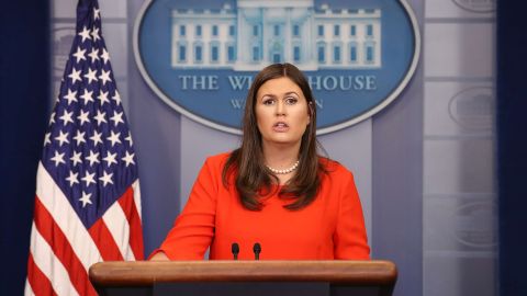 Sarah Sanders cuando estaba en la Casa Blanca.