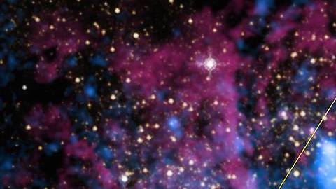 El centro de la Vía Láctea, con el agujero negro supermasivo Sagitario A * (Sgr A *).