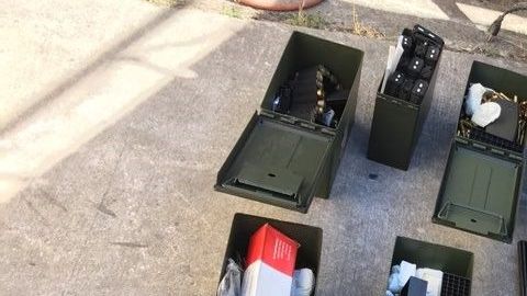 El arsenal ocupado en la vivienda de Rodolfo Montoya.