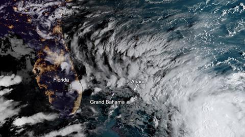 Vista satelital de la tormenta Humberto.