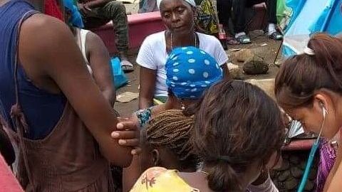 Migrantes africanos en Chiapas.