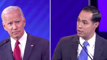 Joe Biden y Julián Castro en el debate.