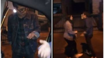 El chico golpeó al taxista y bajó a su novia a rastras.