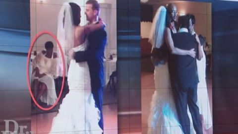 La madre eligió un vestido de novia que le había enviado a su hija.