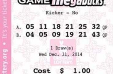 Un boleto del Megabucks.