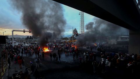 Protesta indígena en Lasso, Ecuador.