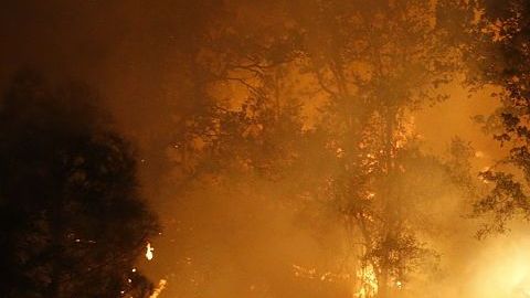 Los bomberos combaten un peligroso fuego en el Valle San Fernando. Archivo