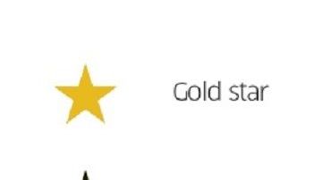 La estrella en la parte superior de la licencia podría ser impresa en cinco formas distintas.