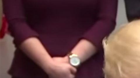 Trump cuando hablaba con la astronauta.