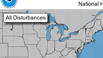 El mapa de pronóstico de 5 días muestra dos disturbios cerca del Caribe y el Golfo de México.