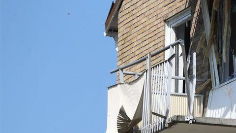Así quedó un edificio en la ciudad sueca de Linkoping, tras una explosión en junio.