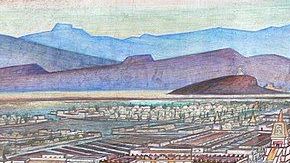 Mural de Diego Rivera que muestra la vida en la época azteca, en la ciudad de Tenochtitlán.