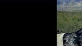 Así quedó  una de las  camionetas de la familia LeBaron.