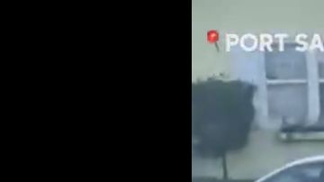 El perro conduciendo el coche en reversa y en círculos estropeó un buzón.