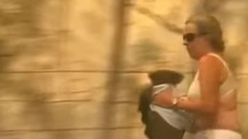La mujer salvó al koala de una muerte segura.