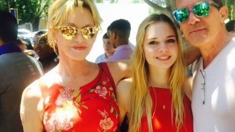 Melanie Griffith, Stella del Carmen Banderas y Antonio Banderas.