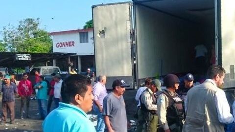 Migrantes rescatados en México.