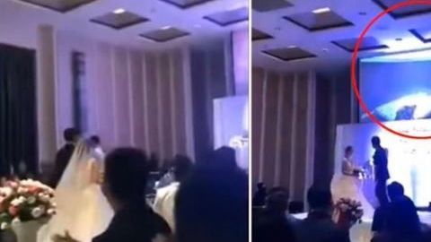 El novio le tenía preparada una "sorpresita" a su mujer.