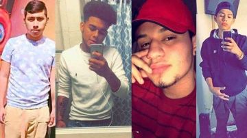 Las cuatro víctimas: Justin Llivicura, Jefferson Villalobos, Michael López  y Jorge Tigre