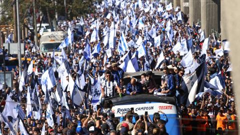 El equipo de Rayados de Monterrey continúa los festejos.