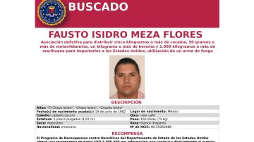 Anuncio de la recompensa del FBI por Fausto Isidro Mesa López.