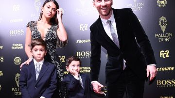 La familia de Messi durante la entrega del Balón de Oro 2019.