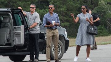 Los Obama cuando visitaban Martha's Vineyard.