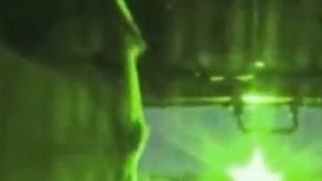 Una muestra de como afectan los rayos láser a los  pilotos.