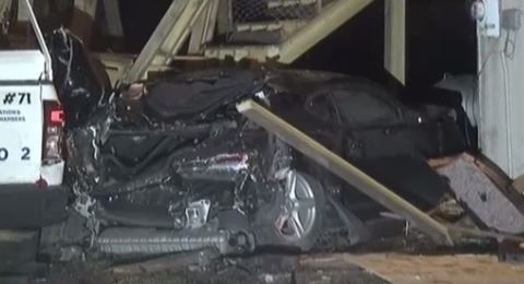 La escena del mortal accidente.