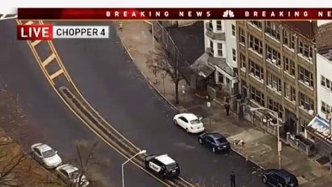 Vista aérea de la escena