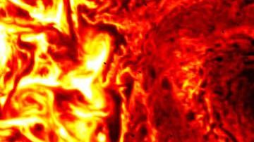 Un nuevo ciclón más pequeño en la parte inferior derecha del polo sur de Júpiter.