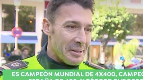 El policía español Sergio Repiso es campeón de velocidad.