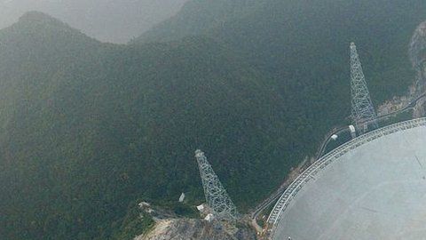 El FAST está enclavado entre las montañas de China.