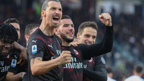 Zlatan anotó su primer gol en su regreso a Milan.