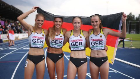 Schmidt forma parte del equipo de relevos 4x400 de Alemania.