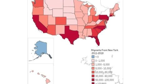 El mapa muestra hacia dónde se han ido los neoyorquinos