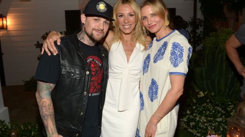 Benji Madden, la esritora Vicky Vlachonis, y Cameron Diaz.