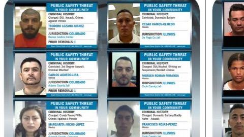 La agencia publicó ejemplos de decenas de inmigrantes liberados.