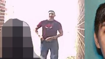 Imágen del sospechoso en la residencia de la víctima.