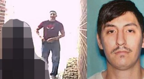 Imágen del sospechoso en la residencia de la víctima.