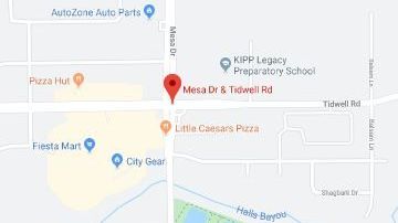 El punto de impacto fue en Mesa y Tidwell.