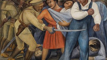 Diego Rivera, El Levantamiento, 1931. Fresco sobre cemento reforzado en un marco de acero galvanizado.