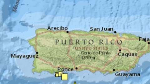 El temblor se registró al sur de Puerto Rico.