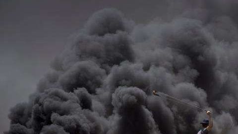 Ataques israelíes en la frontera con Gaza.