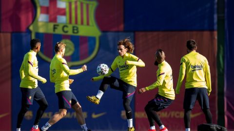 En el entrenamiento del Barcelona se vivió algo inusual.